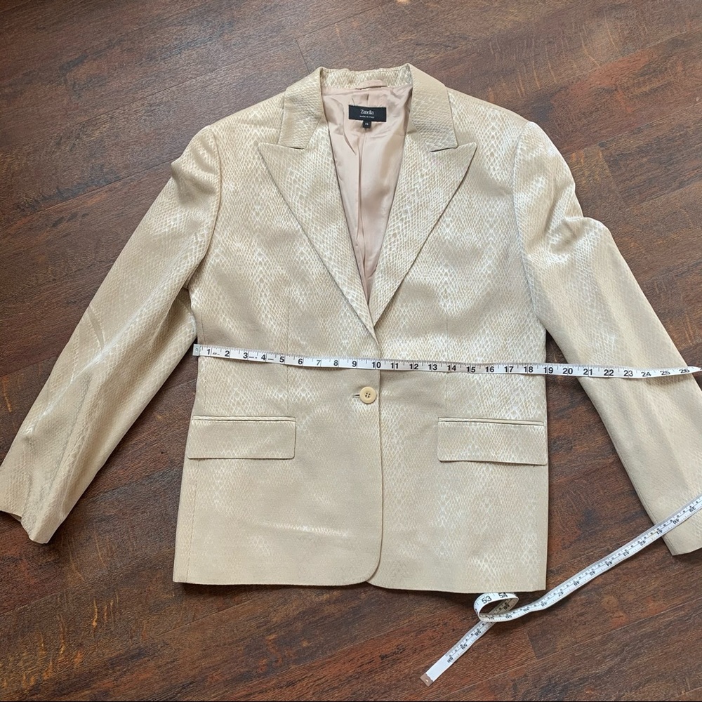 Vntg Zanella Python Print Suit Jacket - image 3